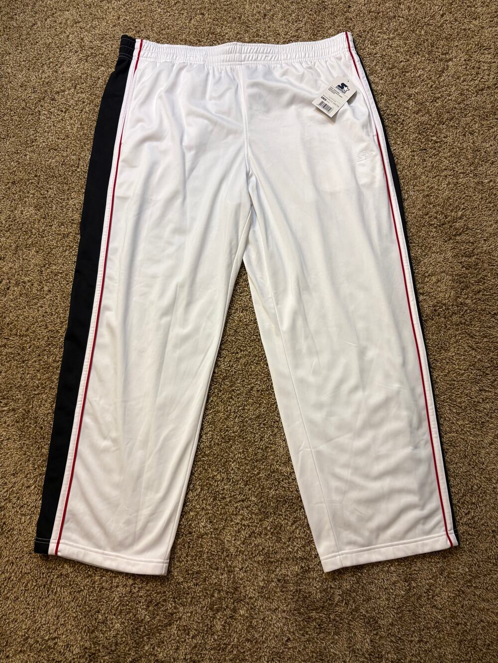 NWT Y2K Starter Tricot Track Pants Mens Size XL (40-42) Arctic White Baggy